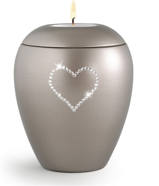 Tierurne Edition Crystal mit Kristallherz und Gedenklicht in 0,5 & 1,5 Ltr.