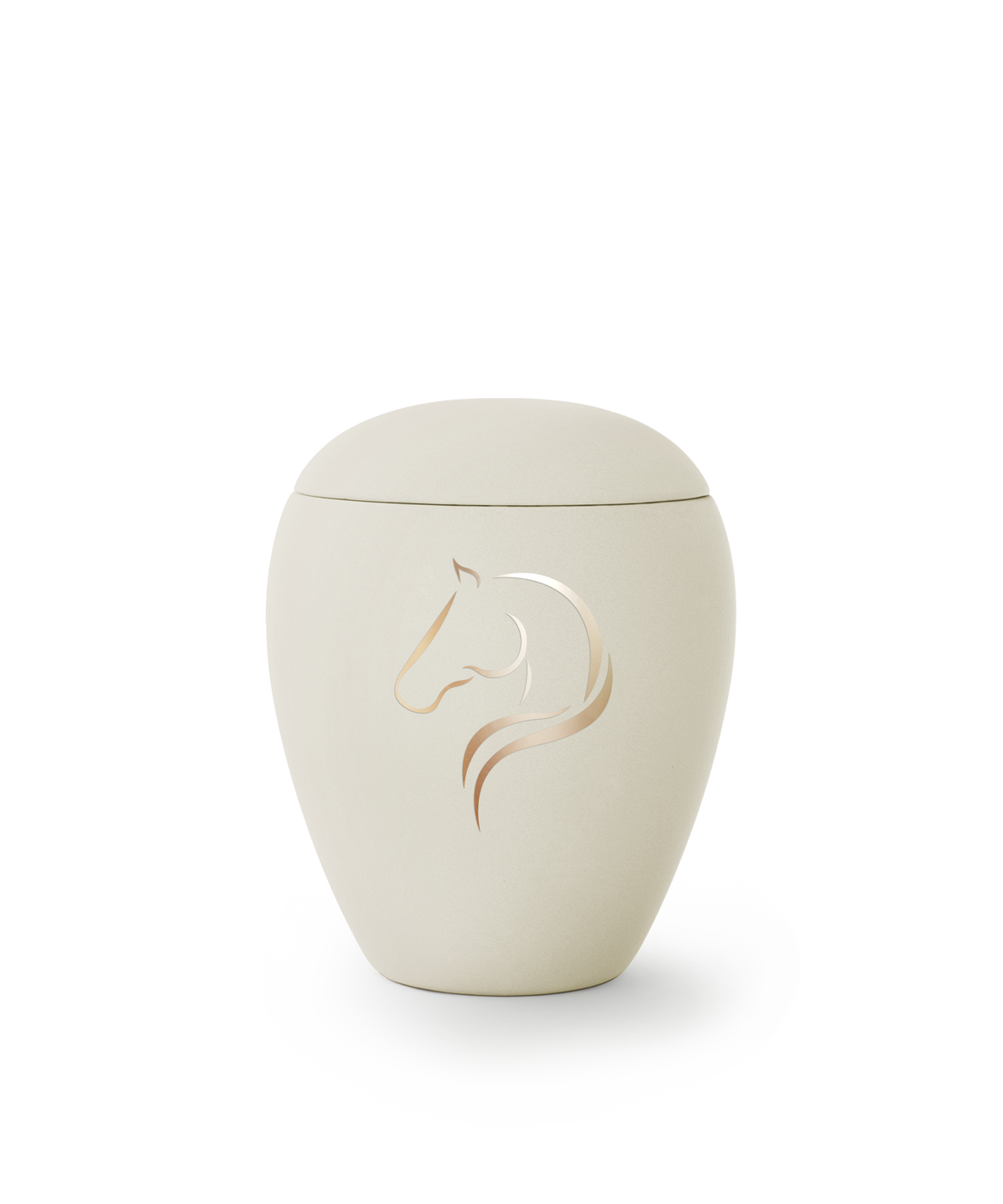 Velvet ceramic horse urn with golden silhouette 1.5 L.