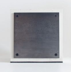 Tierurne aus Sichtbeton mit Stahlplatte in 2 Größen – 1,0 Liter / COR-TEN-Stahl / Ohne Beschriftung