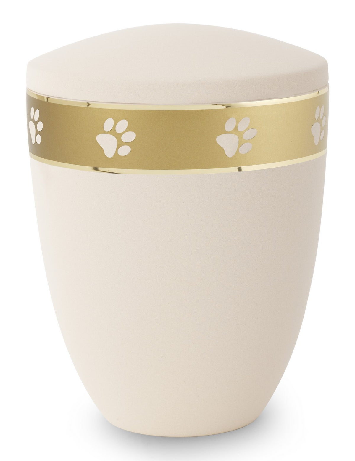 Tierurne "Patas de oro" umlaufendem Pfotenmotiv in creme