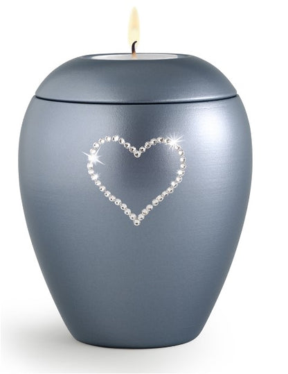 Tierurne Edition Crystal mit Kristallherz und Gedenklicht in 0,5 & 1,5 Ltr.
