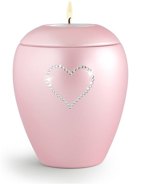 Tierurne Edition Crystal mit Kristallherz und Gedenklicht in 0,5 & 1,5 Ltr.