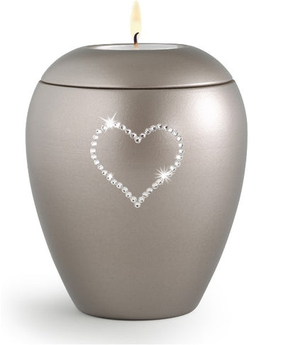 Tierurne Edition Crystal mit Kristallherz und Gedenklicht in 0,5 & 1,5 Ltr.