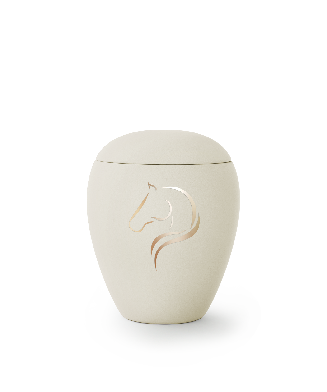 Velvet ceramic horse urn with golden silhouette 1.5 L.