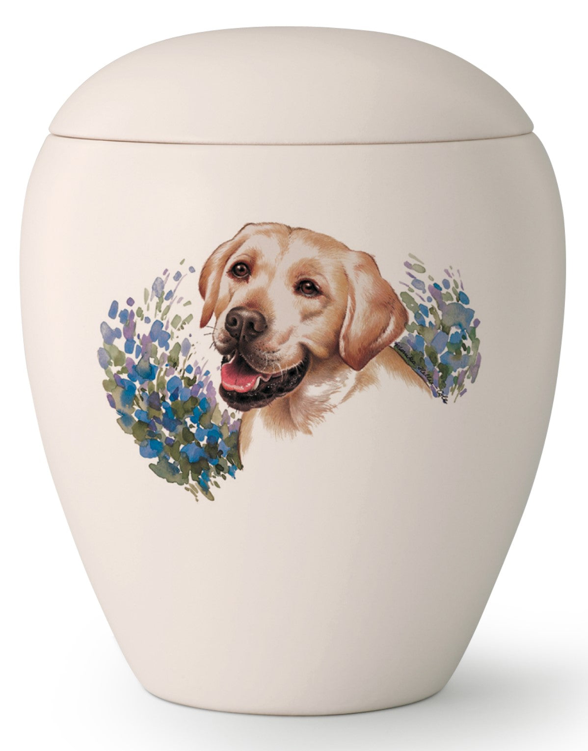 Tierurne mit Abbild eines Labradors