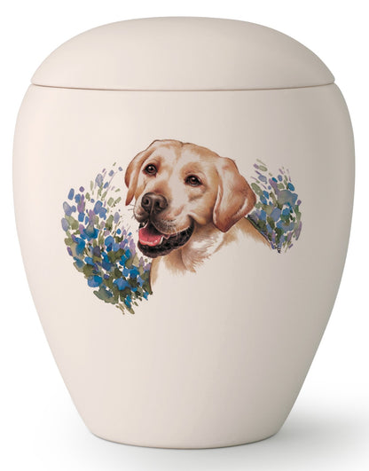 Tierurne mit Labrador