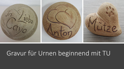 Tierurne Kugel mit Herzmuster in 4 versch. Größen