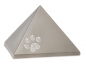 Mobile Preview: Tierurne Pyramide Keramik mit Pfote aus Swarovskikristallen in fumé