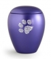 Preview: Tierurne mit Pfote aus Swarovskikristallen in violett