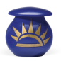 Preview: Tierurne aus Keramik mit Goldverzierung in blau glasiert