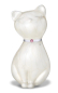 Preview: Tierurne in Katzenform mit Swarovskistein Weiß