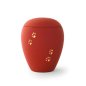 Mobile Preview: Tierurne aus samtener Keramik mit goldenen Pfoten in rot