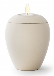 Tierurne aus samtener Keramik mit Gedenklicht in versch. Farben und 2 Größen