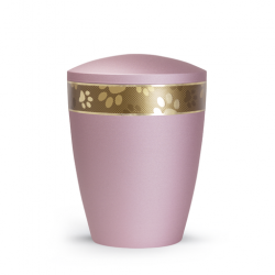 Tierurne Patas de oro gestreiftes Pfotenband Rose