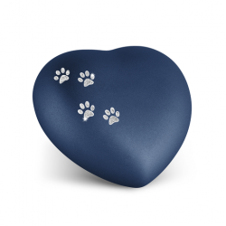 Tierurne Herz mit Pfötchen in Navy