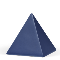 Tierurne in Pyramidenform glasiert in blau
