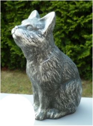 Tierurne Katze in Silber
