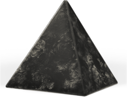 Tierurne aus Keramik in Pyramidenform schwarz marmoriert