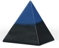 Tierurne aus Keramik in Pyramidenform in schwarz-blau 2 Größen