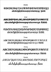 Schriftarten für Gedenktafel