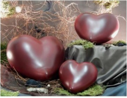 Tierurne in Herzform rot Keramik in 3 Größen