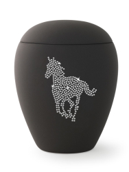 Preview: Pferdeurne mit Swarovskipferd in graphit