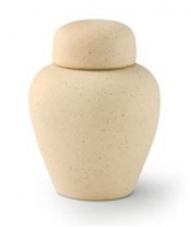 Tierurne aus Keramik in sand
