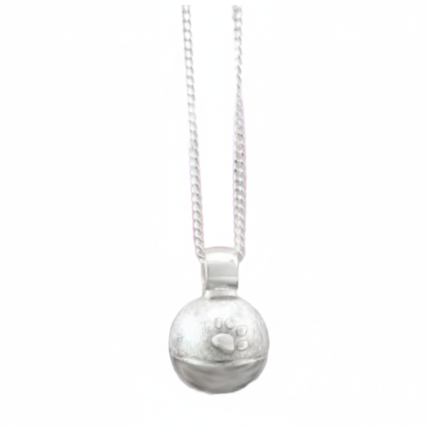 Ascheanhänger Fini mit Pfötchen Silber mit Kette
