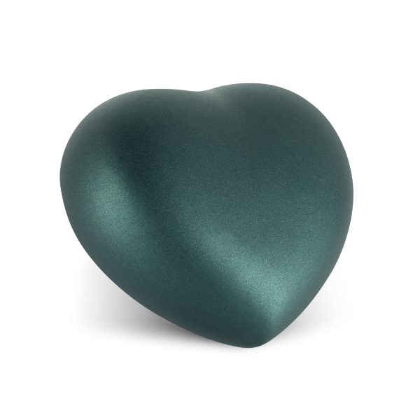 Tierurne Herz mit samtener Oberfläche in Petrol