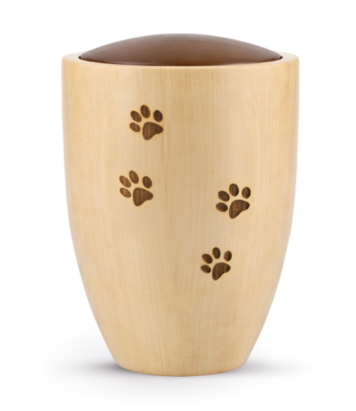 Tierurne Timber mit Pfötchenmotiv