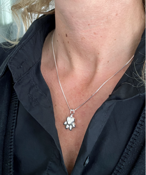 Ascheschmuck Pfote aus Sterlingsilber