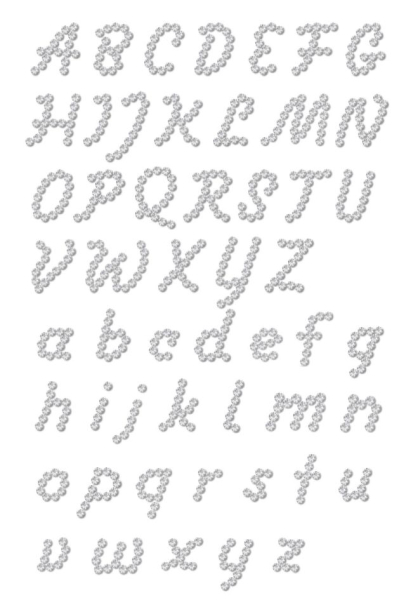 Beschriftung mit Kristallen für Urnen beginnend mit WVO ......Preis pro Zeichen